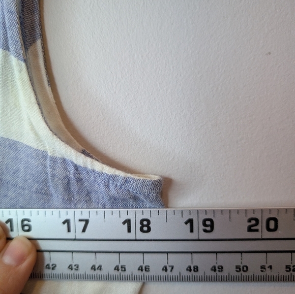 SUNO Blue Striped Floral Embroidered Sleeveless Long Midi Dress w/ Pockets 10 - Picture 10 of 11